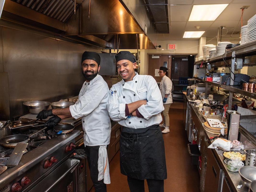 Students in kitchen