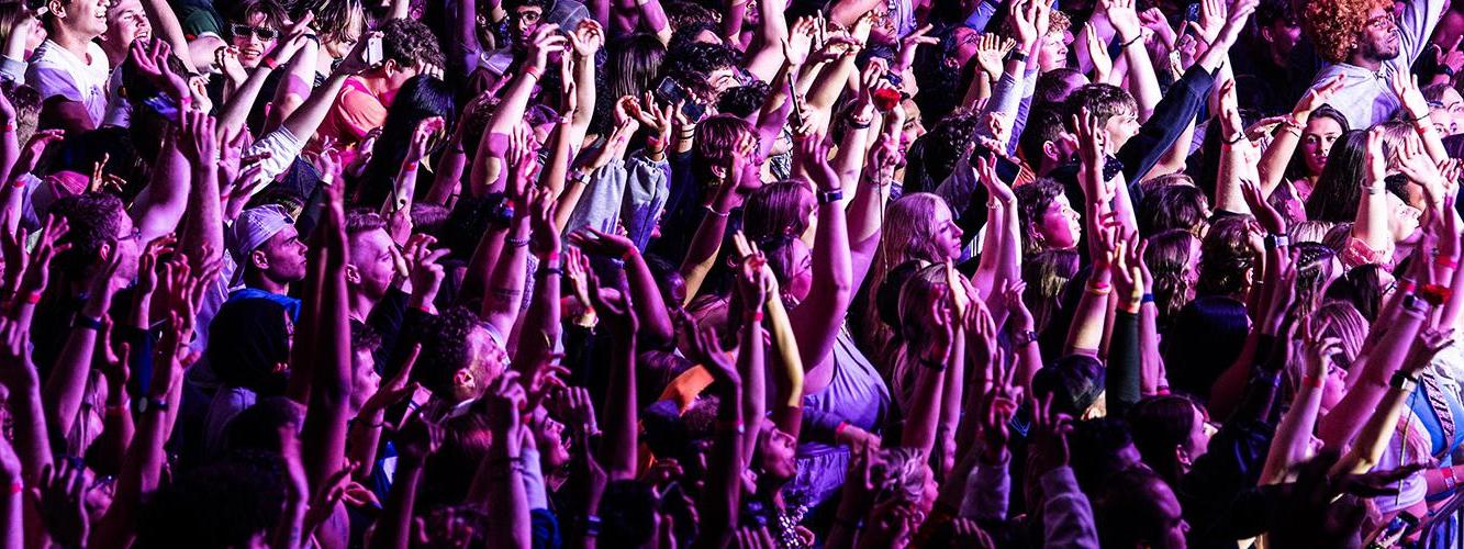 Students fill Gates Sports Center for the Flo Rida concert.